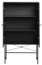 Highboard >PENSACOLA< (B/H/T: 80x135x40 cm) in schwarz - 80x135x40 (BxHxT)