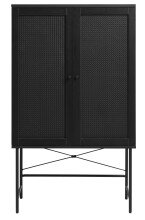 Highboard >PENSACOLA< (B/H/T: 80x135x40 cm) in schwarz - 80x135x40 (BxHxT)