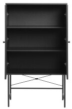 Highboard >PENSACOLA< (B/H/T: 80x135x40 cm) in schwarz - 80x135x40 (BxHxT)