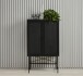 Highboard >PENSACOLA< (B/H/T: 80x135x40 cm) in schwarz - 80x135x40 (BxHxT)