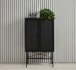 Highboard >PENSACOLA< (B/H/T: 80x135x40 cm) in schwarz - 80x135x40 (BxHxT)