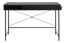 Schreibtisch >PENSACOLA< (B/H/T: 120x76x60 cm) in schwarz - 120x76x60 (BxHxT)