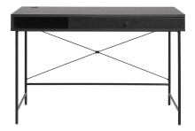 Schreibtisch >PENSACOLA< (B/H/T: 120x76x60 cm) in schwarz - 120x76x60 (BxHxT)