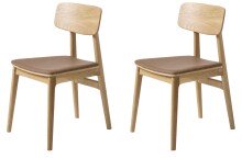 Stuhl >LIVO< (2er Set) (B/H/T: 46x82x54 cm) in natur aus Eiche - 46x82x54cm (BxHxT)