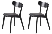 Stuhl >PERO< (2er Set) in schwarz aus Eiche -...