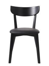 Stuhl >PERO< (2er Set) in schwarz aus Eiche - 48x81x50cm (BxHxT)