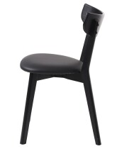 Stuhl >PERO< (2er Set) in schwarz aus Eiche - 48x81x50cm (BxHxT)