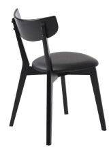 Stuhl >PERO< (2er Set) in schwarz aus Eiche - 48x81x50cm (BxHxT)