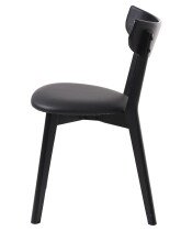 Stuhl >PERO< (2er Set) in schwarz aus Eiche - 48x81x50cm (BxHxT)