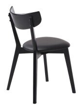 Stuhl >PERO< (2er Set) in schwarz aus Eiche - 48x81x50cm (BxHxT)