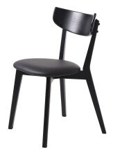 Stuhl >PERO< (2er Set) in schwarz aus Eiche - 48x81x50cm (BxHxT)
