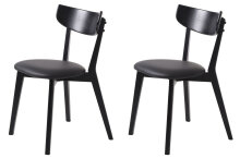 Stuhl >PERO< (2er Set) in schwarz aus Eiche -...