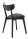 Stuhl >PERO< (2er Set) in schwarz aus Eiche - 48x81x50cm (BxHxT)