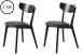 Stuhl >PERO< (2er Set) in schwarz aus Eiche - 48x81x50cm (BxHxT)