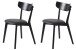 Stuhl >PERO< (2er Set) in schwarz aus Eiche - 48x81x50cm (BxHxT)