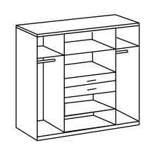 Kleiderschrank >Denver< (B/H/T: 180x208x58 cm) in Weiß - 180x208x58cm (BxHxT)