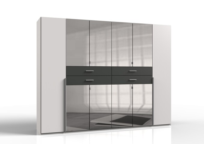 Kleiderschrank >Denver< (B/H/T: 270x208x58 cm) in Weiß - 270x208x58cm (BxHxT)
