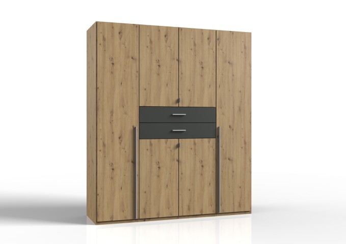 Kleiderschrank >Denver< (B/H/T: 180x208x58 cm) in Artisan-Eiche-Nachbildung
