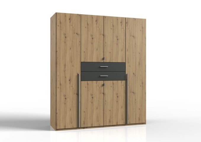 Kleiderschrank >Denver< (B/H/T: 180x208x58 cm) in Artisan-Eiche-Nachbildung