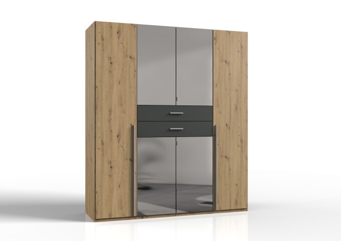Kleiderschrank >Denver< (B/H/T: 180x208x58 cm) in Artisan-Eiche-Nachbildung