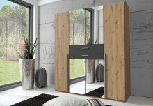 Kleiderschrank >Denver< (B/H/T: 180x208x58 cm) in Artisan-Eiche-Nachbildung