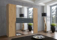 Kleiderschrank >Denver< (B/H/T: 225x208x58 cm) in Artisan-Eiche-Nachbildung