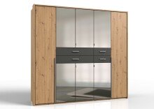 Kleiderschrank >Denver< (B/H/T: 225x208x58 cm) in Artisan-Eiche-Nachbildung