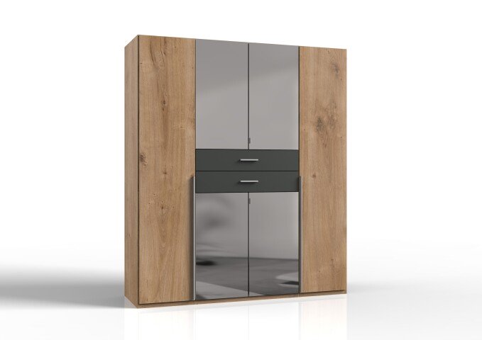Kleiderschrank >Denver< (B/H/T: 180x208x58 cm) in Plankeneiche-Nachbildung
