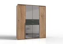 Kleiderschrank >Denver< (B/H/T: 180x208x58 cm) in Plankeneiche-Nachbildung