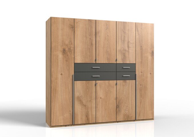 Kleiderschrank >Denver< (B/H/T: 225x208x58 cm) in Plankeneiche-Nachbildung