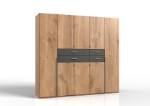 Kleiderschrank >Denver< (B/H/T: 225x208x58 cm) in Plankeneiche-Nachbildung