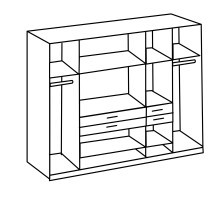 Kleiderschrank >Denver< (B/H/T: 225x208x58 cm) in Plankeneiche-Nachbildung