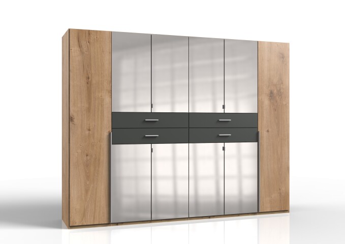 Kleiderschrank >Denver< (B/H/T: 270x208x58 cm) in Plankeneiche-Nachbildung