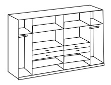 Kleiderschrank >Denver< (B/H/T: 270x208x58 cm) in Plankeneiche-Nachbildung