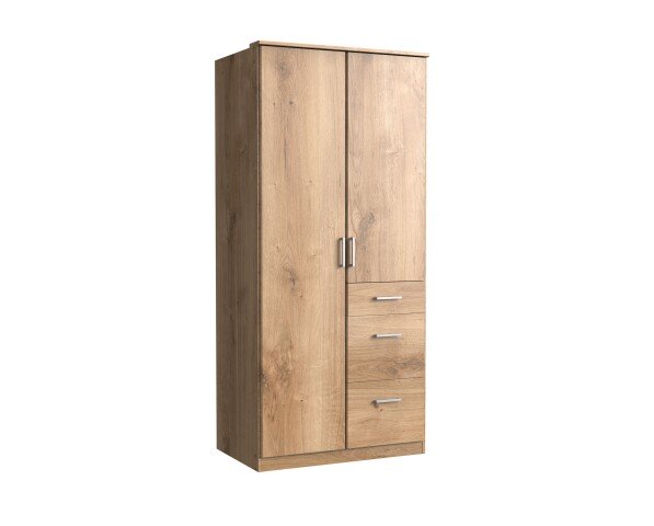 Kleiderschrank >Click< (B/H/T: 90x198x58 cm) in Plankeneiche-Nachbildung