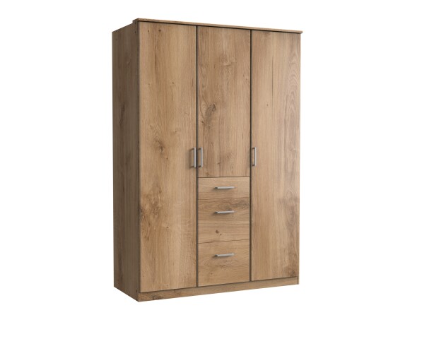 Kleiderschrank >Click< (B/H/T: 135x198x58 cm) in Plankeneiche-Nachbildung