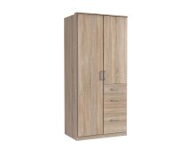 Kleiderschrank >Click< (B/H/T: 90x198x58 cm) in Eiche-Sägerau-Nachbildung