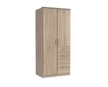 Kleiderschrank >Click< (B/H/T: 90x198x58 cm) in Eiche-Sägerau-Nachbildung