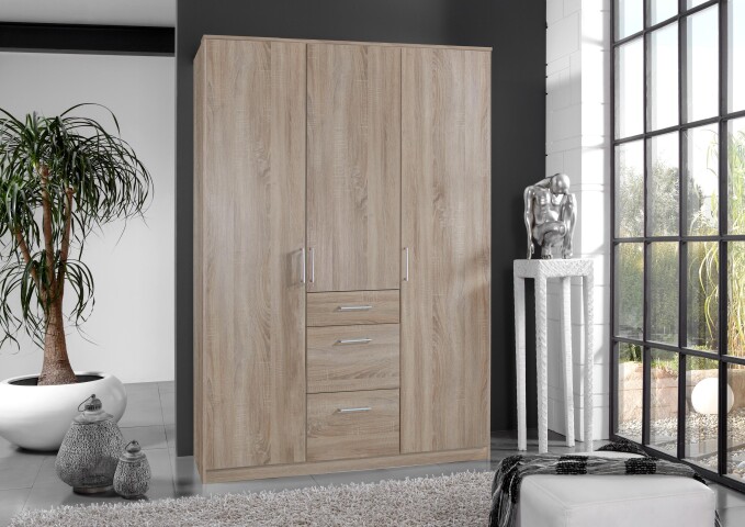 Kleiderschrank >Odessa< (B/H/T: 225x208x58 cm) in Hickory-Oak-Nachbil,  519,95 €