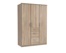 Kleiderschrank >Click< (B/H/T: 135x198x58 cm) in Eiche-Sägerau-Nachbildung