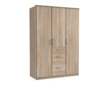 Kleiderschrank >Click< (B/H/T: 135x198x58 cm) in Eiche-Sägerau-Nachbildung