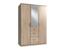 Kleiderschrank >Click< (B/H/T: 135x198x58 cm) in Eiche-Sägerau-Nachbildung
