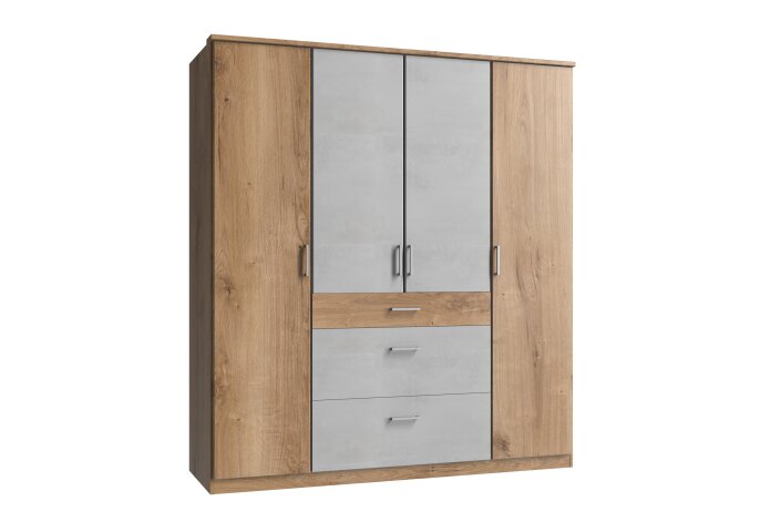Kleiderschrank >Click< (B/H/T: 180x198x58 cm) in Plankeneiche-Nachbildung