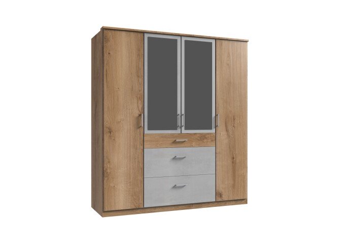 Kleiderschrank >Click< (B/H/T: 180x198x58 cm) in Plankeneiche-Nachbildung