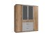 Kleiderschrank >Click< (B/H/T: 180x198x58 cm) in Plankeneiche-Nachbildung