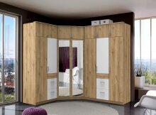 Kleiderschrank >Click< (B/H/T: 90x198x58 cm) in Plankeneiche-Nachbildung