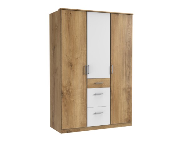 Kleiderschrank >Click< (B/H/T: 135x198x58 cm) in Plankeneiche-Nachbildung