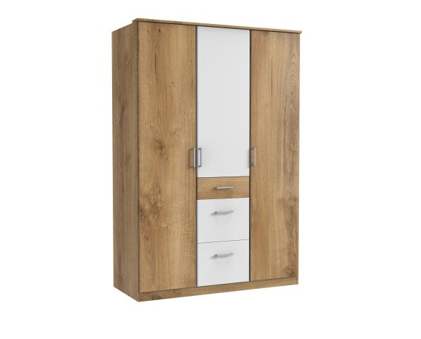 Kleiderschrank >Click< (B/H/T: 135x198x58 cm) in Plankeneiche-Nachbildung