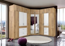 Kleiderschrank >Click< (B/H/T: 135x198x58 cm) in Plankeneiche-Nachbildung