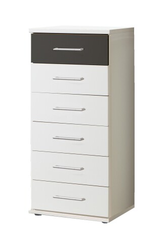 Kommode >Click< (B/H/T: 46x106x40 cm) in Weiß - 46x106x40cm (BxHxT)